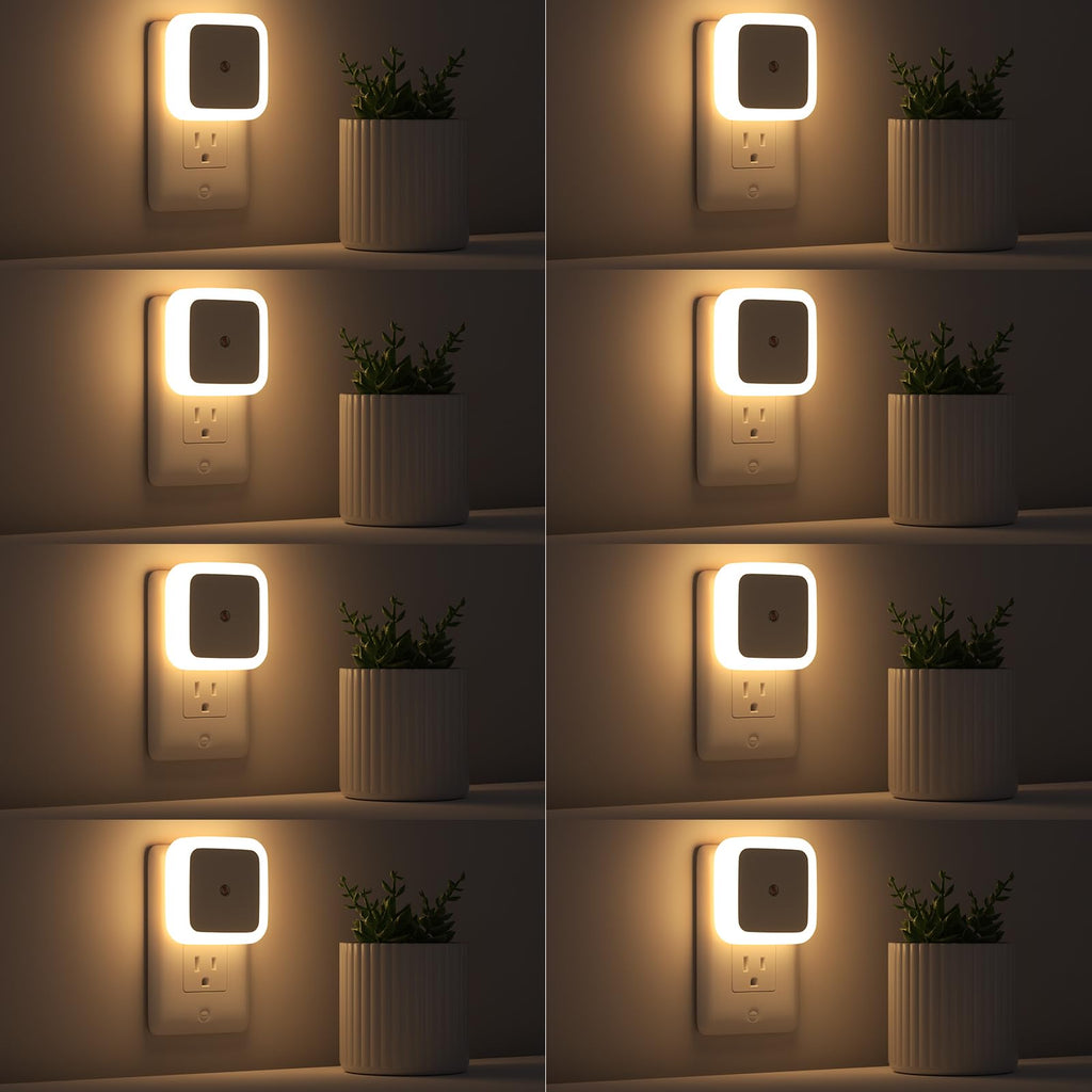 Night Light, Night Lights Plug into Wall 8-Pack, Nightlight Plug in Night Light, Dusk to Dawn Night Lamp Led (Warm White)
