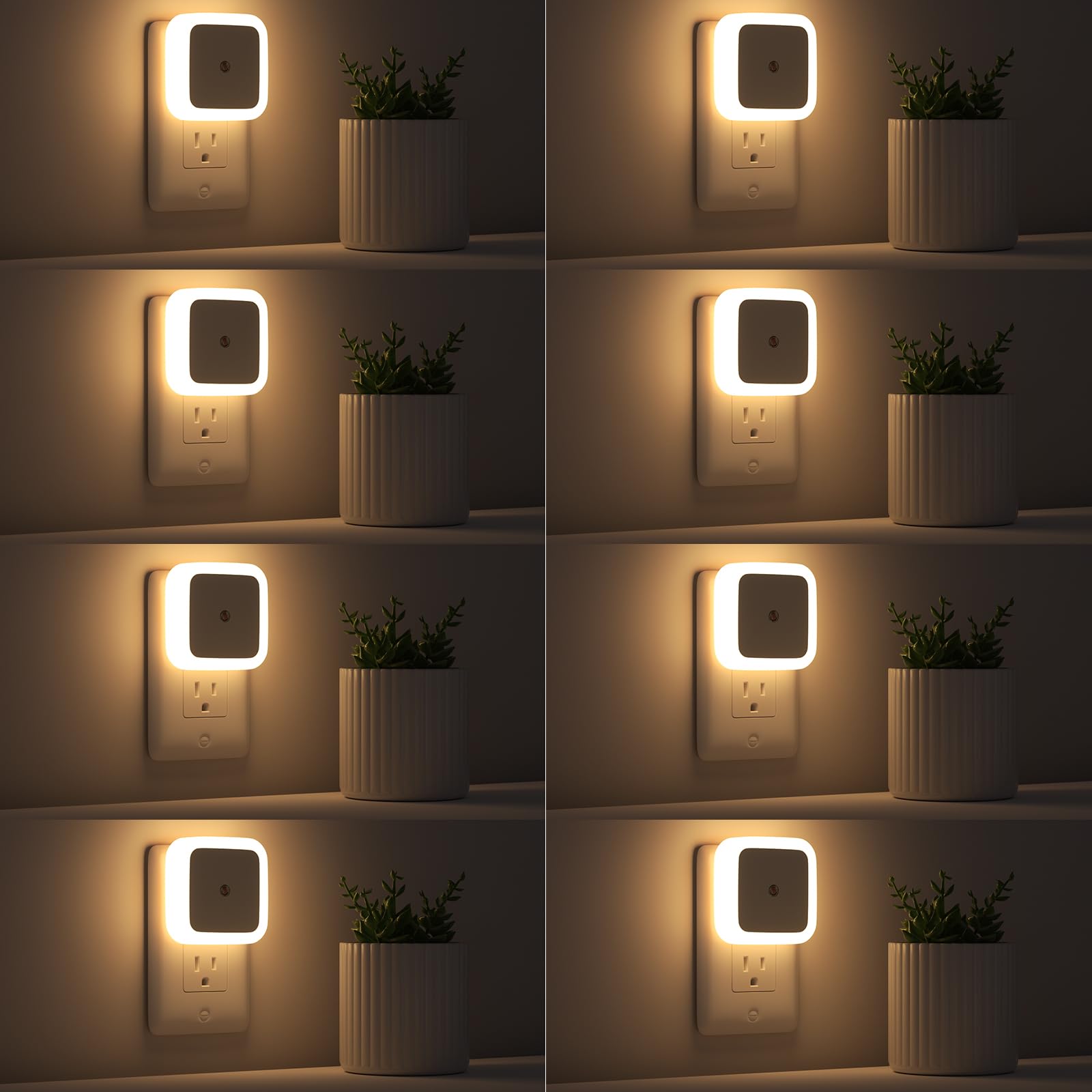 Night Light, Night Lights Plug into Wall 8-Pack, Nightlight Plug in Night Light, Dusk to Dawn Night Lamp Led (Warm White)