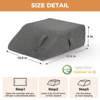 BIEEZZK Leg Pillow Elevation Blood Circulation, Pillow for Legs Pain Relief, Leg Wedge Pillow for After Surgery, Swelling, Leg Elevating Pillows with Cover and Handle, 23.6×16.8×8 Inch, Dark Grey