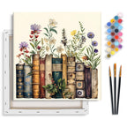 Yezavesu Framed Paint by Numbers Kit for Adults Beginner, 12x12 Inch Book Paint by Numbers Without Easel, DIY Number Painting for Adults Flowers for Home Wall Decor Gift