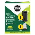 STEM Zone Mosquito Repellent Device, Easy-to-Use Outdoor Insect Protection with Proven Essential Oils, People and Pet Safe, Solar and USB-C Charger, Waterproof - Includes 1 Device & 1 Pod