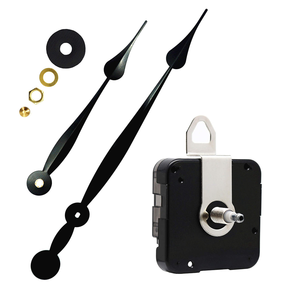 Youngtown 12888 High Torque Quartz Clock Movement Replacement Parts with 235 mm / 9.25 Inch Long Spade Hands
