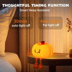 Dylviw Pumpkin Night Light, Cute LED Lamp, Silicone Dimmable Nursery Nightlight for Kids, Silicone Rechargeable Bedside Touch Lamp, Funny Office Desk and Halloween Decor Toy for Woman and Kids