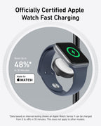 Anker MagSafe-Compatible iPhone 16 Wireless Charging Stand, MagGo 3 in 1 Wireless Charging Station, Qi2 Certified 15W Wireless Charger, Desk Accessory, for iPhone 16/15/14/13/12, Apple Watch, AirPods