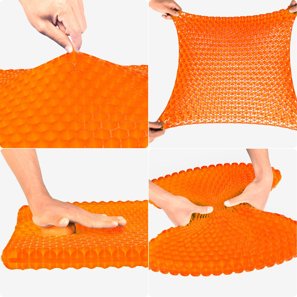 Gel Seat Cushion, Cooling seat Cushion (Super Large & Thick), Breathable Honeycomb Design Absorbs Pressure Points Seat Cushion, Gel Cushion for Office Chair, Home Car seat Cushion for Wheelchair
