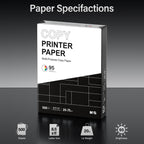 Multipurpose Copy Printer Paper, 8.5 x 11, 20lb, 1 Ream (500 Sheets), 95 Bright, White