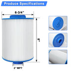 PAS50SV-F2M Hot Tub Spa Filter Cartridge, Compatible with Unicel 6CH-502, Filbur FC-0311, Master Deluxe M60506, Magnum AR50, Baleen AK-90161, Excel Filters XLS-604 Artesian Spas Filter, 2 Pack