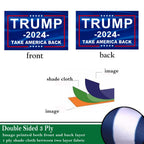 Trump Flags 2024 3x5 Outdoor Take America Back- Donald Trump MAGA Flags Blue Double Sided Made In USA 3 Ply Heavy Duty with 2 Brass Grommets for Outside Oudoor
