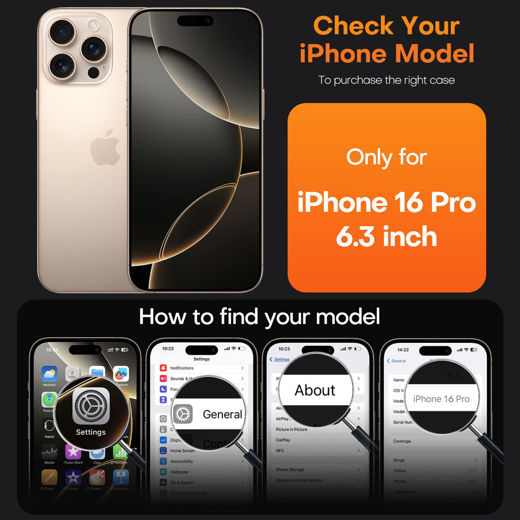 TAURI 5 in 1 for iPhone 16 Pro Case, Compatible with MagSafe [Not-Yellowing] with 2X Screen Protector + 2X Camera Lens Protector, Military-Grade Protection, Magnetic Case for iPhone 16 Pro 6.3", Clear