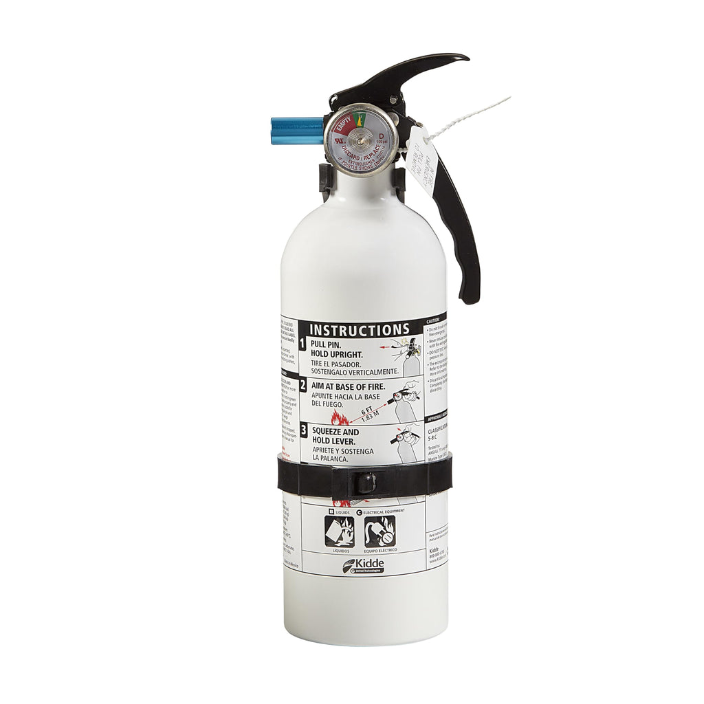 Kidde Auto Fire Extinguisher for Car & Truck, 5-B:C, 3.2 Lbs., Dry Chemical Extinguisher & Kitchen Fire Extinguisher, Home Use for Grease Fires, 3.9 Lbs., Wall Mount Included, White