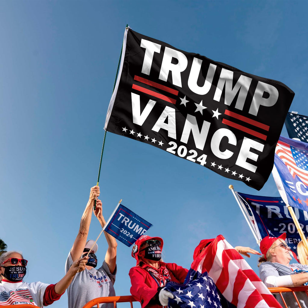 Trump Vance 2024 Flag Trump 2024 Flags 3x5 FT Polyester Banner with Brass Grommets for Indoor Outdoor Decorations (black9)