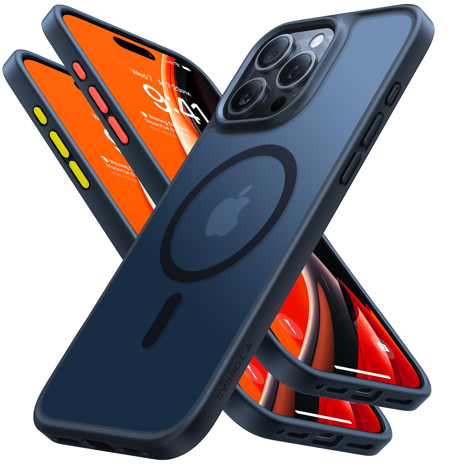 TORRAS Magnetic & Shockproof for iPhone 16 Pro Max Case, 4X Military Grade Protection, Fit for MagSafe, Translucent Slim Case for iPhone 16 Pro Max Anti-Fingerprint Anti-Scratch 6.9", Black Titanium