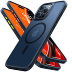 TORRAS Magnetic & Shockproof for iPhone 16 Pro Max Case, 4X Military Grade Protection, Fit for MagSafe, Translucent Slim Case for iPhone 16 Pro Max Anti-Fingerprint Anti-Scratch 6.9", Black Titanium