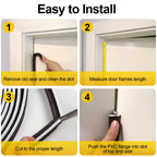 40 Feet Door Weather Stripping, Kerf Weather Stripping for Doors with Groove, Kerf Door Seal for Large Gap and Easy Installation(40, Brown)