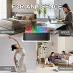 Colorful Flame Fire Diffuser Humidifier, 7 Colors Changing Oil Diffuser, Ultra-Quiet Aroma Essential Oils Aromatherapy Diffusers for Large Room, Bedroom, Office(Timeable, Waterless Auto off-150ml)