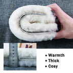 Bacophy 2 Pairs Genuine Thick Sheepskin Fleece Insoles for Women, Premium Warm Fluffy Wool Replacement Cozy Breathable Inner Soles for Shoes Boots Slippers Women Size 9