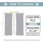 ChrisDowa Grommet Blackout Curtains for Bedroom and Living Room - 2 Panels Set Thermal Insulated Room Darkening Curtains (Dark Grey, 42 x 63 Inch)