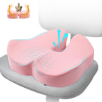 DAPOTUGI X Large Memory Foam Seat Cushion for Office Chair,for Back Support, Relief Sciatica & Tailbone Coccyx Pain Relief Cushion Pillow, for Long Sitting, for Car/Office Chair/Wheelchair (Pink)
