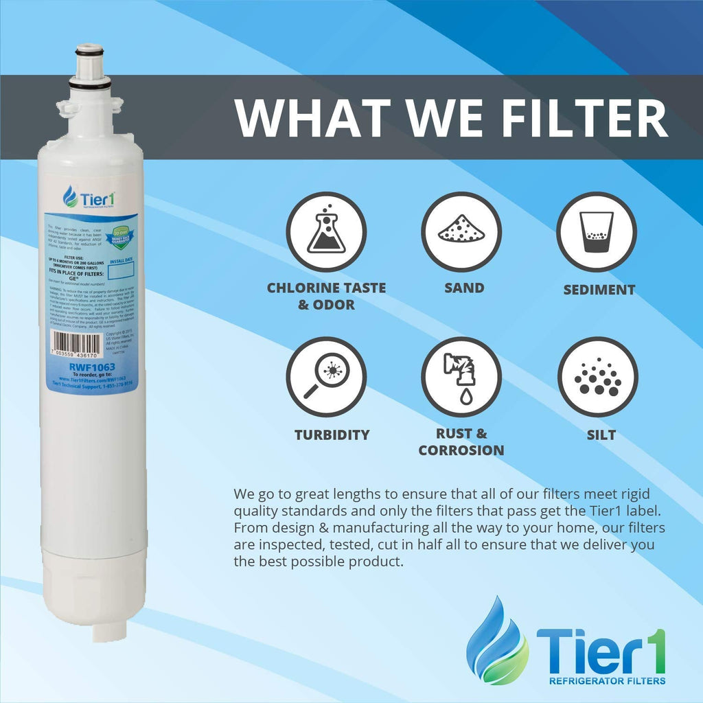 Tier1 RPWF Refrigerator Water Filter 3-pk | Replacement for GE RPWF (NOT RPWFE), WSG-4, MPF15350, DWF-36, R-3600, OPFG3-RF300, RWF3600A, WD-RPWF, WF277, Fridge Filter