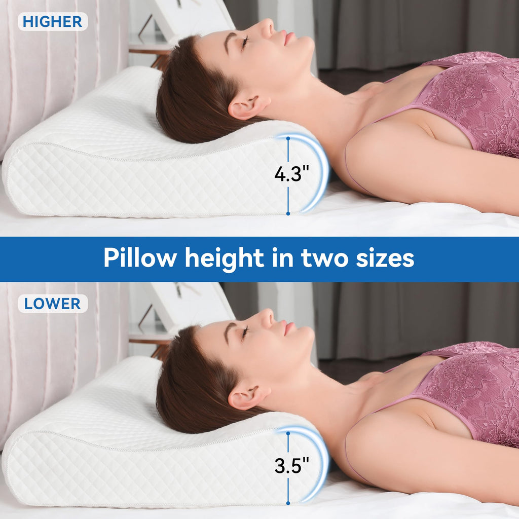 AM AEROMAX Firm Contour Memory Foam Pillow, Cervical Pillow for Neck Pain Relief, Neck Orthopedic Sleeping Pillows for Side, Back and Stomach Sleepers.