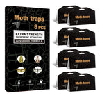 Upgraded Moth Traps, Double Potent Pantry & Clothes Traps with Pheromones Prime, No Toxic & Odorless Meal Moth Trap, Organic Sticky Moths Balls Repellent with Lure for Closet, Kitchens -8Pack