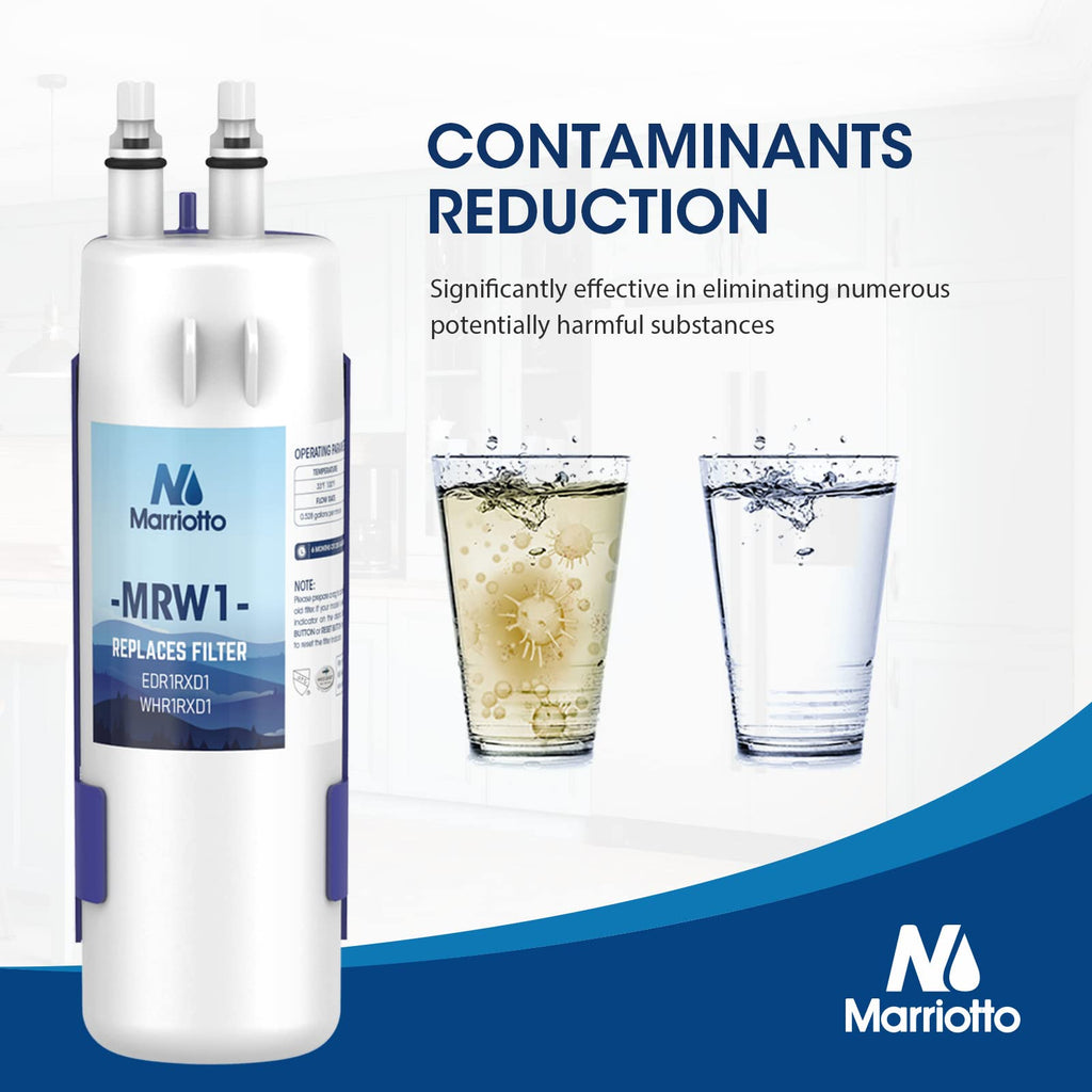 MARRIOTTO MRW1 Refrigerator Water Filter Compatible with Whirlpool W10295370A, EDR1RXD1, Filter 1, W10295370, P4RFWB, P8RFWB2L, 46-9930, 46-9081 Refrigerator Water Filter | Pack of 3
