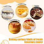 tutikuki 8" Round Cake Pan, 3PCS Nonstick Cake Pans with 100 PCS Parchment Paper, Carbon Steel Cake Baking Pans with Handle, Dishwasher Safe