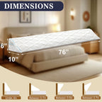 Bed Wedge Pillow Headboard, Ultra Soft Wedge Gap for King Size Bed, Memory Foam Bed Crack Pillow with Washable Cover, 76" x 10" x 6"