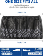 X-Large 50 Pack Shoe Covers Disposable Non-Slip, Black Non-Woven Fabric Boot Covers, Stretchable Fits Up to Size 13 US Men (Black, 100 Pack)