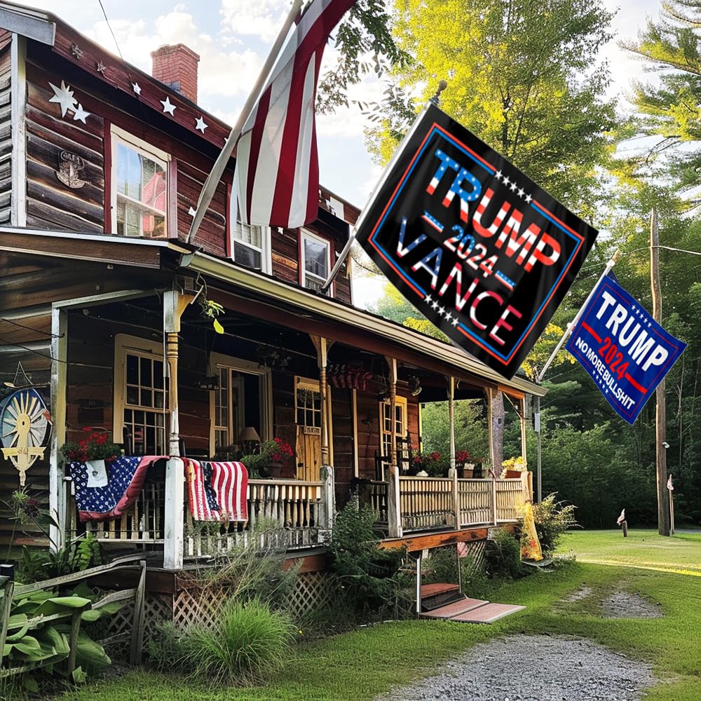 ERT Trump and Vance 2024 Flag 3x5FT Make America Great Again Trump and Vance 2025 Flag White Banner with Brass Grommets MAGA