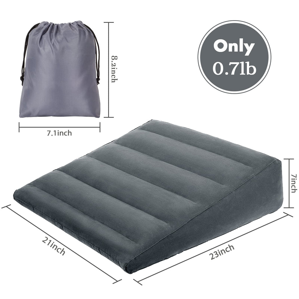 USHMA Inflatable Wedge Pillow, Portable Travel Wedge Pillow, Fast Inflation & Deflation Inflatable Wedge Pillows for Travel, Blow Up Wedge Pillow Suitable for Travel Home Sleeping Back Knee Bed