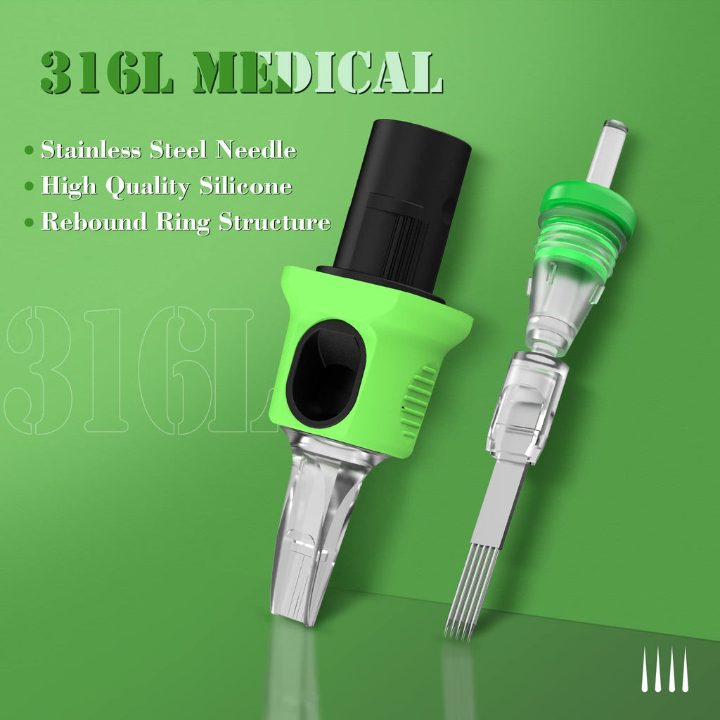 INKin Kelly Tattoo Cartridges Needles 40Pcs Mixed #10 Bugpin Curved/Round Magnum M-Taper 7RM 9RM 11RM 15RM 17RM