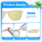 Baby Infant Toddler Polarized Sunglasses with Strap for Boys Girls Age 0-24 Months, 3 Pack Flexible TPEE Rubber Frame Kids 100 UV Protection Sunglasses Newborn Shades