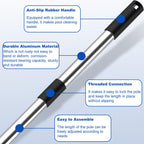 QNFANN Pool Pole Telescopic 12 Ft Heavy Duty, Professional Adjustable Stainless Steel Swimming Pool Pole for Skimmer Net, Brush, Vacuum Head, Strong Grip & Lock, Pool Cleaning Pole, Pool Brush Pole