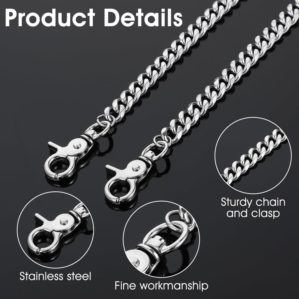 Body Pants Chain for Men Women, Heavy Duty Pocket Wallet Keychain Metal Punk Gothic Jeans Belt Chain Hip Pop Pant Trouser Chains for Women Girls Keychain Wallet Pants Boots Accessories, Silver