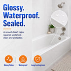 Tub Repair Kit White, Tub Chip and Bathtub Repair Kit for Enamel, Fiberglass, Acrylic, Porcelain, Patch and Repairs Chips, Crack, Scratches, Rust, Holes on Tubs, Toilet, Sink, Shower, Tray in Bathroom