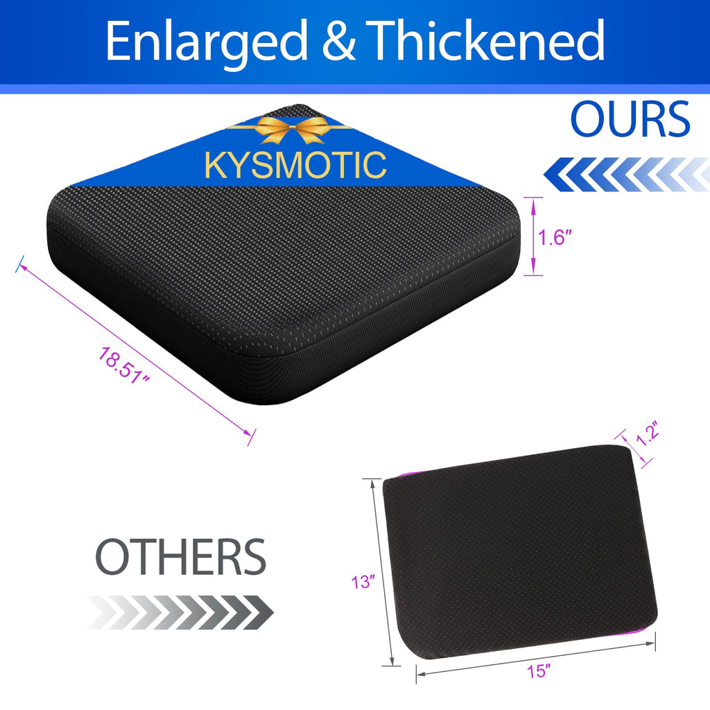 KYSMOTIC Large Gel Seat Cushion for Long Sitting (Super Large & Thick), Soft & Breathable, Gel Cushion for Wheelchair Reduce Sweat, Gel Chair Cushion for Hip Pain, Gel Seat Cushion for Office Chair