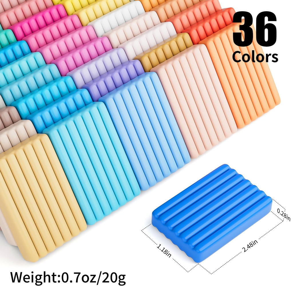 Aestd-ST Polymer Clay 36 Colors, Modeling Clay for Kids, Non-Sticky Oven Bake Clay with Sculpting Tools and Accessories, Holiday Halloween Christmas Gift for Children and Artists.