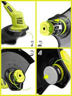 YWTESCH String Trimmer Refill for Ryobi One Plus+ AC80RL3,11 FT/0.080-Inch Weed Eater String Compatible with Ryobi Weed Wacker 18v, 24v, and 40v Trimmers (12 Trimmer Line & 3 Trimmer Cap)
