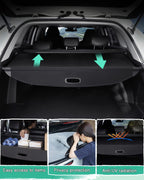 Powerty Retractable Cargo Cover for 2016-2020 Kia Sorento, Canvas Texture Trunk Cover Privacy Screen Rear Security Shade for Sorento Accessories (with Extented Cover)