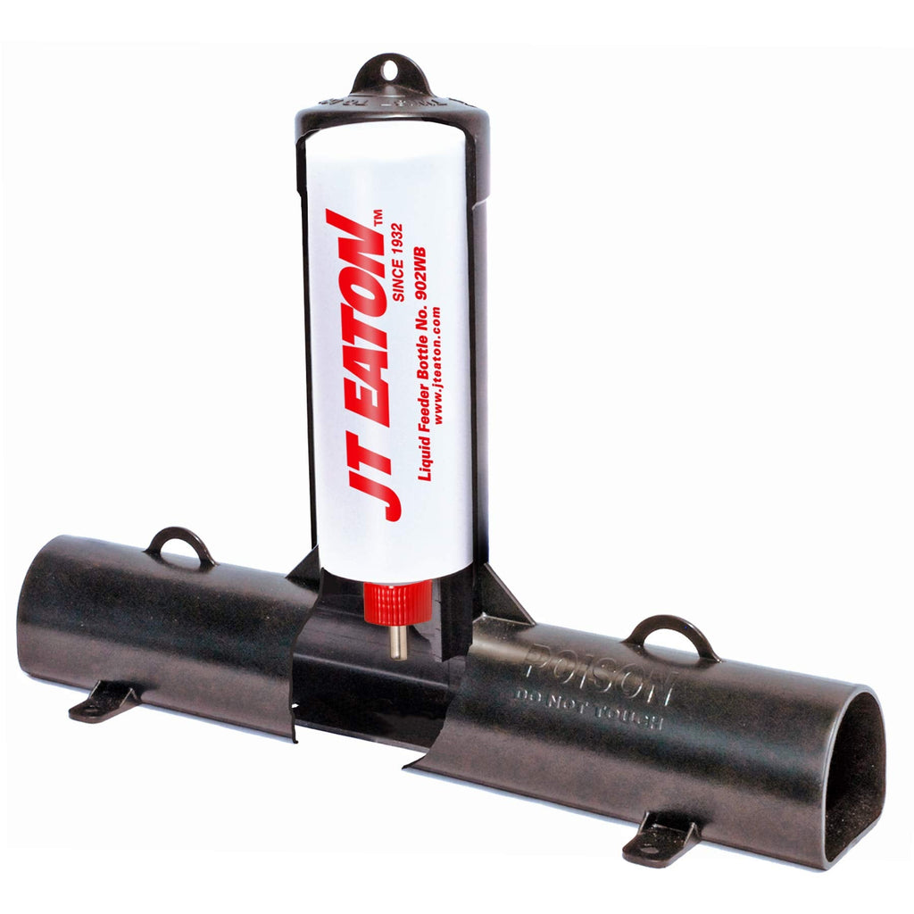J T Eaton 902 Plastic Top Loader Tamper Resistant Bait Station with Side Eyelets, 4-1/2" Length x 15-1/4" Width x 12" Height, for Mice and Rats, Black (Case of 6)