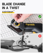 Fanttik C10 Pro BowGuide Electric Cardboard Cutter, Cordless Scissors with LED Display, 2-Speed Adjustable, Rechargeable Powerful Rotary Box Cutter with 2 Blades for Fabric, Carpet, Leather, Cardboard