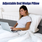 HOMBYS Wedge Pillow Headboard for Bed Gap,Foldable Bed Wedge Gap Filler Full Size,Matterss Gap Filler,Multi Functional Bed Crack Pillow, Fill The Gap (0-7") Between Your Headboard and Mattress,Grey