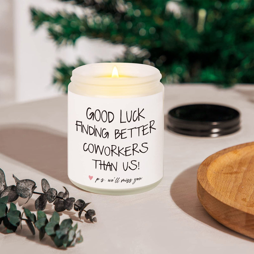 BAUBLEDAZZ Coworker Leaving Gifts for Women, Farewell Gifts for Coworkers- Handmade Lavender Soy Wax Candle(7oz)- Funny Going Away Gift for Coworker, Goodbye Gifts for Coworkers