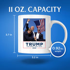 Trump Shot At Coffee Mug - Trump Bloody Ear Fist Pump PA Butler Pennsylvania Rally Failed Assassination Attempt - Trump 2024 - 11 Ounce Coffee Cup - Dishwasher and Microwave Safe - TRUMP15