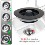 BAOLSLS 3 in 1 Kitchen Sink Stopper, Pop Up Kitchen Sink Drain Strainer, with an Extra Basket Strainer, Kitchen Sink Drain Stopper for US Standard 3-1/2 Inch, Brass Material Electroplate Black