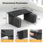 IKIKAKI Overbed Table with Tablet and Phone Slot, Over Bed Desk with Arm Rests, Bed Table for Eating and Laptop, Working, Writing in Bed Couch