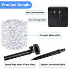 Brightever Solar Outdoor LED String Lights 288Ft Waterproof, 4-Pack Each 72FT 200 LED Solar Powered Fairy Lights with 8 Modes, Outside Twinkle Lights for Backyard, Balcony, Christmas (Daylight White)