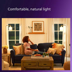 Philips LED Flicker-Free Frosted Dimmable A19 Light Bulb - EyeComfort Technology - 800 Lumen - Soft White (2700K) - 8W=60W - E26 Base - Title 20 Certified - Ultra Definition - Indoor - 4-Pack