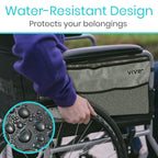 Vive Walker Bag - Accessories Wheelchair Basket Pouch (Water Resistant) - Seniors Caddy Accessory Attachment for Folding, Rolling Walkers - Carry Storage Carrier Tote - Lightweight, Universal Size